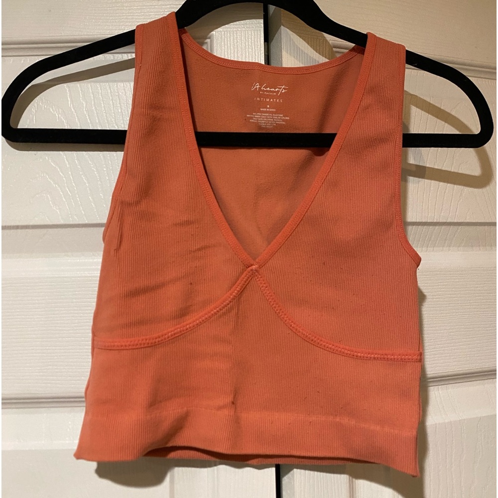 orange v-neck tank top